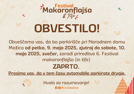 Obvestilo PARKIRIŠČE  FM 25